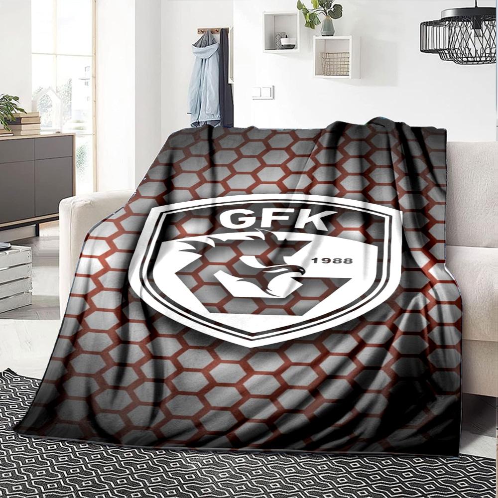 Gaziantep FK Print Flannel Blanket High Quality Warm Comfortable Cover for All Seasons Perfect for Gifts Home Decor