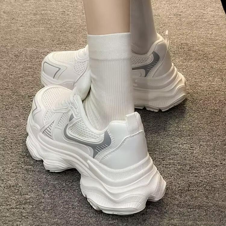 Dad shoes women's spring and summer new thick-soled heightening versatile breathable casual mesh sports shoes ultra-light