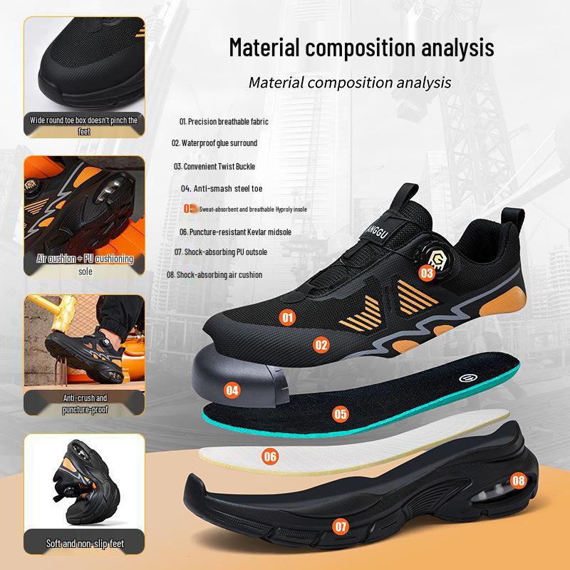 Çelik Burunlu Güvenlik Ayakkabıları - Ezilmeye Karşı, Delinmeye Karşı, Darbe Emici Hava Yastıklı Taban, File Tasarım ve Koruyucu Özellikler