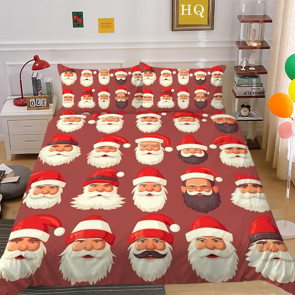 Christmas Printed Bed Cover King Size Polyester Home Textiles Teens Girl Cartoon Superior Bedroom Decor