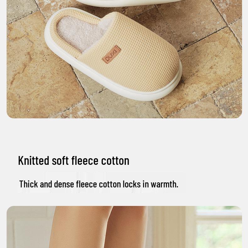 Park Seo-yun Baumwollfleece-gefütterte Winterhausschuhe - Unisex, Warm, Dicksohlig, Bequem für Zuhause