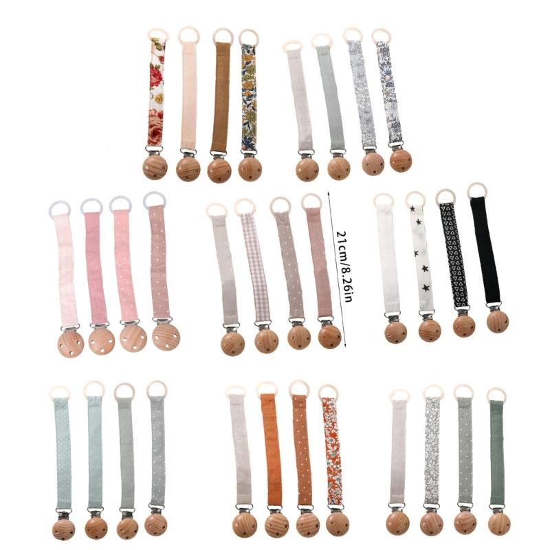 4Pcs Pacifier Clip Chain for Baby Infants Soothing Toy Lanyard Strap Dummy Holder Rope Prevent Loss and Contamination