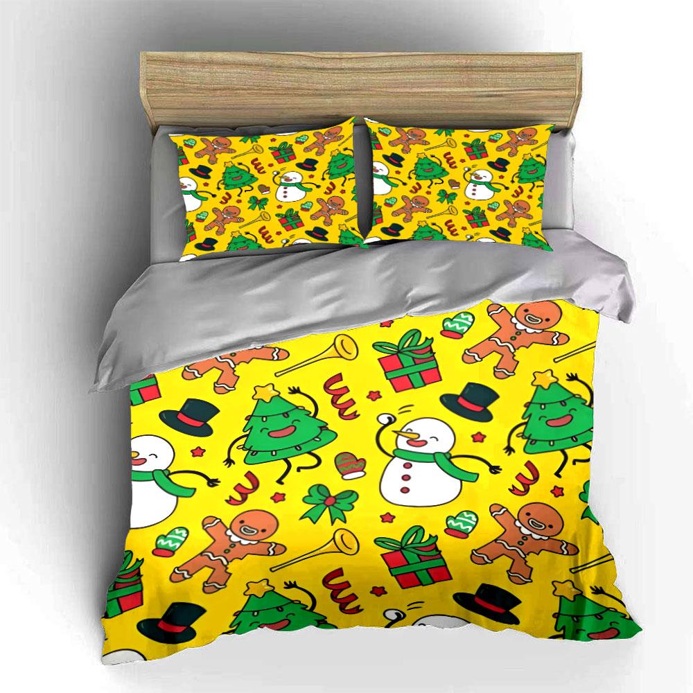 Christmas Theme Holiday Gift Set  Kid S And Adults  Bedroom Decor, Exquisite Three-Piece Bedding Set Gift (as the picture,EU Twin 135X200cm&set)