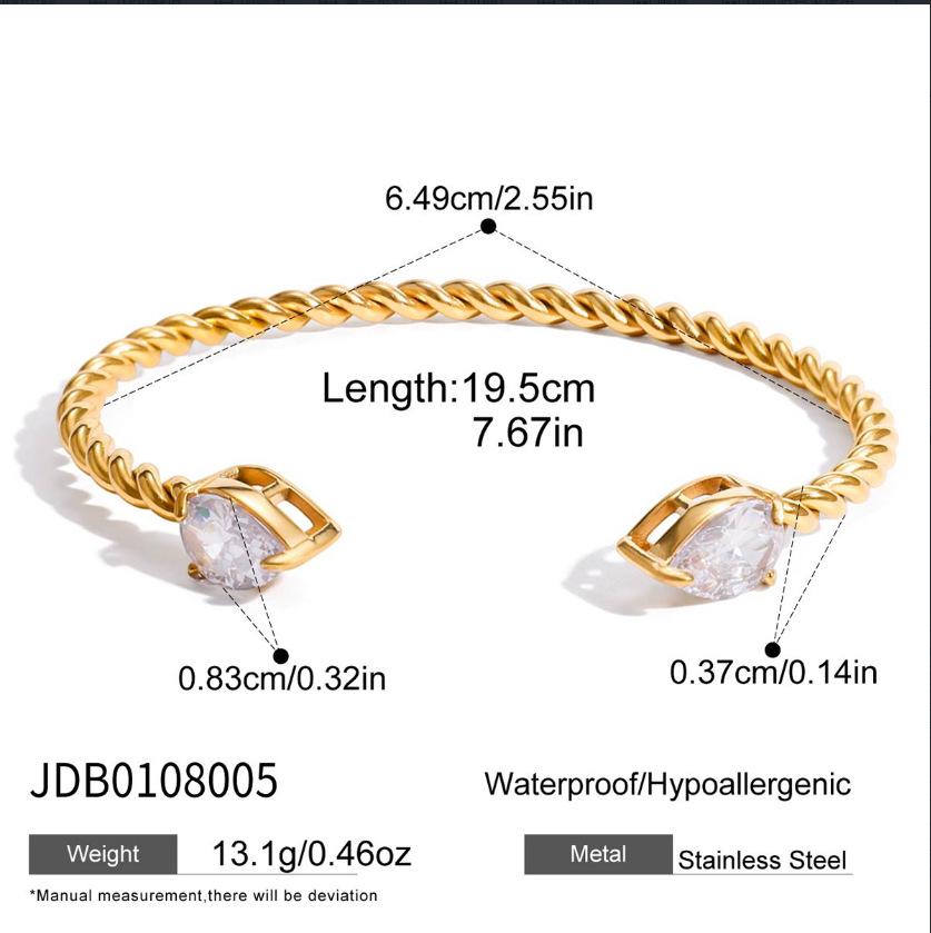 Titanium Steel Zircon Bracelet Does Not Fade, Jewelry Light Luxury Bracelet 18k Gold Stainless Steel