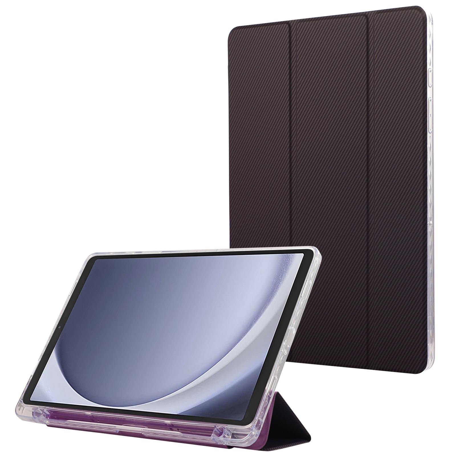 

Для Samsung Galaxy Tab A11+/A9+ Чохол-підставка Автоматичний сон/пробудження Шкіряна обкладинка для планшета з текстурою вуглецевого волокна E