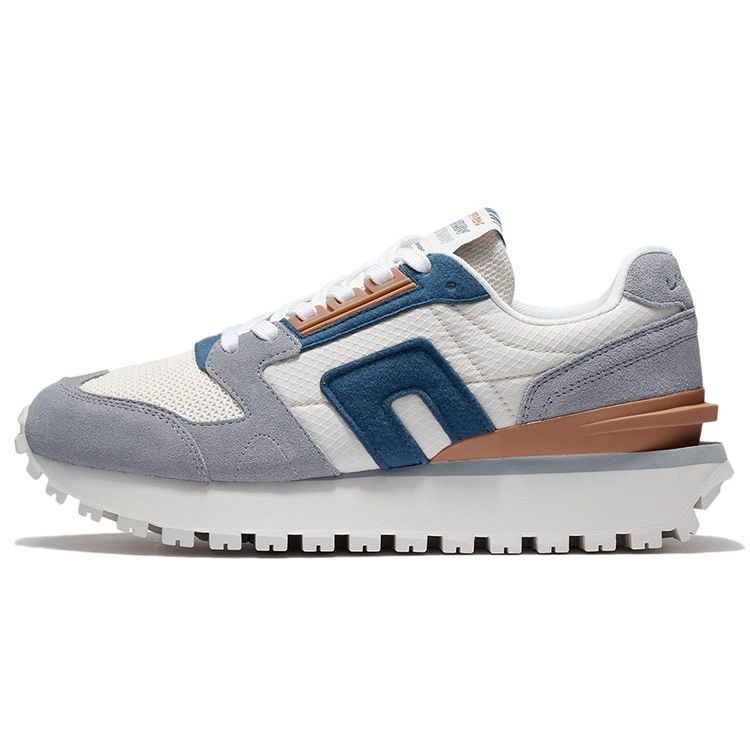 Li Ning CF Yuehua Synthetic Leather Trendy Versatile Shock Absorbing Wear Resistant Low Top Casual Shoes Men Sneaker White Gray AGLR181-5