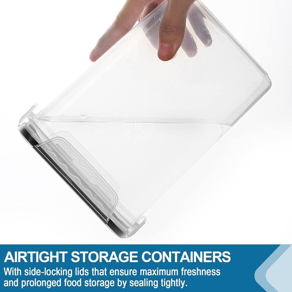 VERONES Recipiente Mari Înalte Etanșe pentru Depozitarea Alimentelor, PACHET DE 10 Plastic Etanș Organizare Bucătărie & Cămară, Ideal pentru Făină