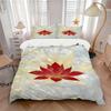 3pcs Lotus Flower Print Bedding Set, Breathable And Soft, Suitable for All Seasons Machine Washable, Suitable for Bedroom Decoration,yy250822156