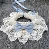 Accessories Cat Necklace Neck Strap Dog Neckerchief Puppy String Bib Lace Bowknot Pearl Collar