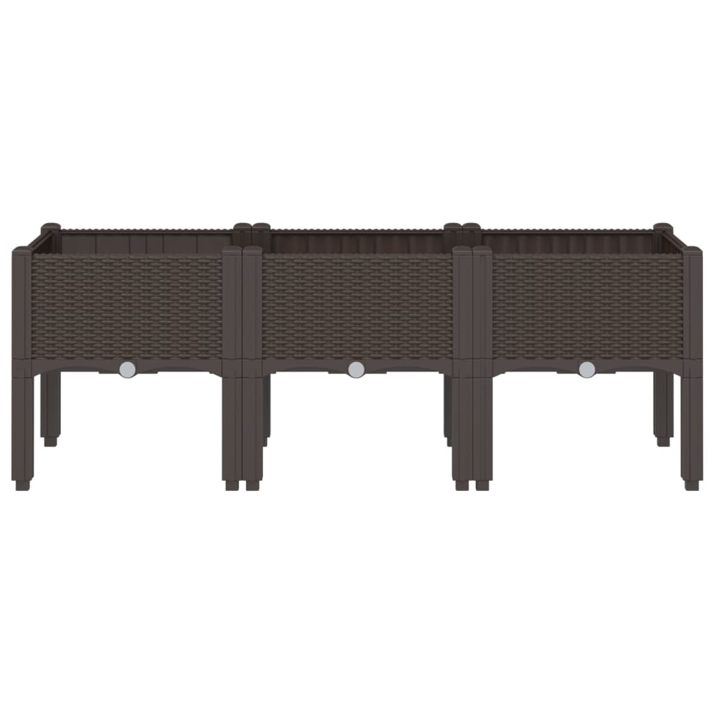 Planter with Legs Brown 120 x 40 x 42 cm PP