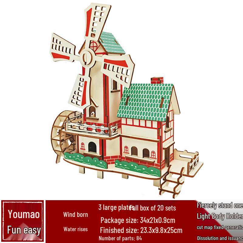 3D drevené puzzle architektonický model školská remeselná festivalová aktivita hračka