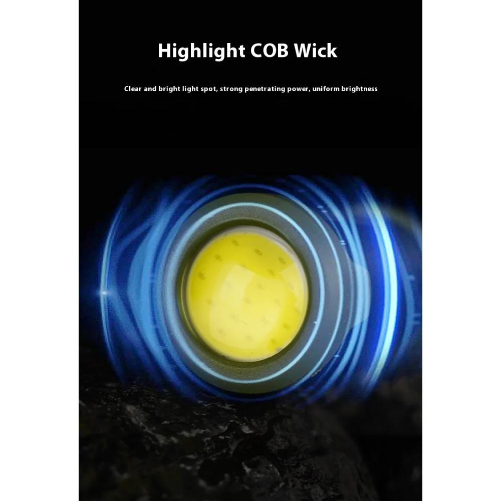 Mini Keychain Flashlight Rechargeable Red/Blue Warning Light Waterproof Outdoor Portable Backpack Emergency Lamp With Hook