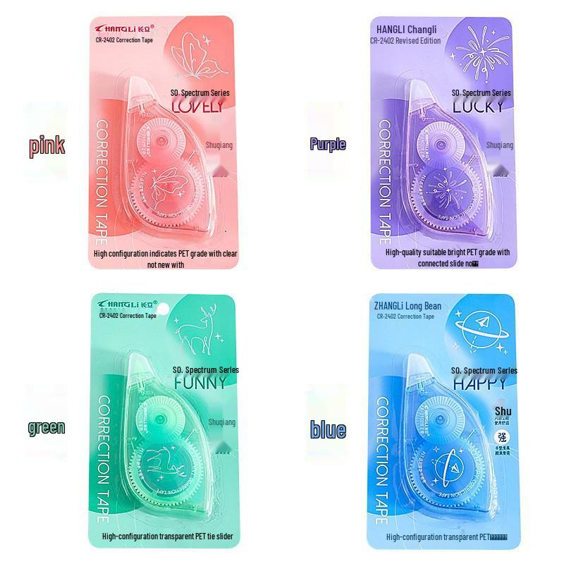 Changli Spectrum Series Correction Tape - High Capacity, Transparent Film for Students
