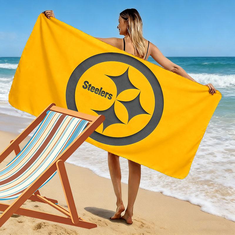 Steelers Print Beach Towel, Large Soft Quick Dry Towel for Beach Camping Swimming
