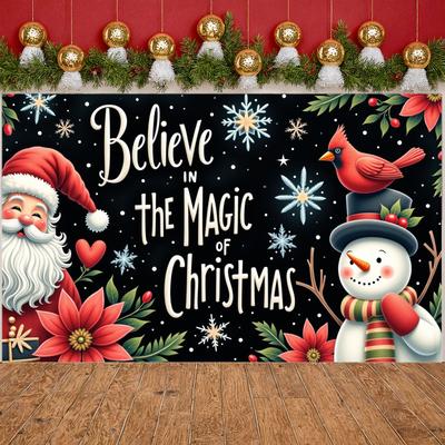Christmas Sign Vibrant Colors Christmas Banner Festive Banner Decorative Design Christmas Decor For Photo Background Indoor
