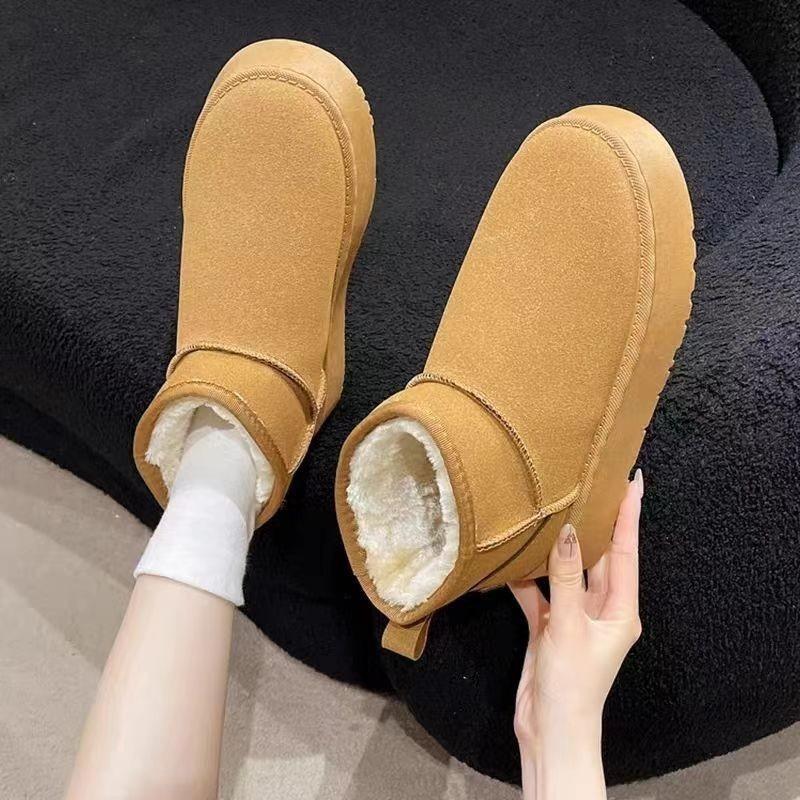 New Thick-soled Snow Boots for Women, Fleece and Thickened Warm Bread Shoes, Cotton Shoes for Women