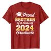 Proud Mom of A Class of 2024 Graduate Mother Senior Family T-Shirt Funny Dad Aunt Uncle Grandma Grandpa Sister Brother Tee Tops