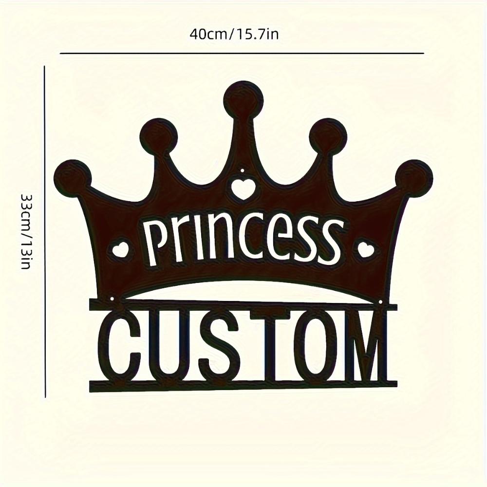 Personalized Metal Wall Art Crown with Custom Name Royal Theme High Temp Baked Paint Outdoor Garden Decor