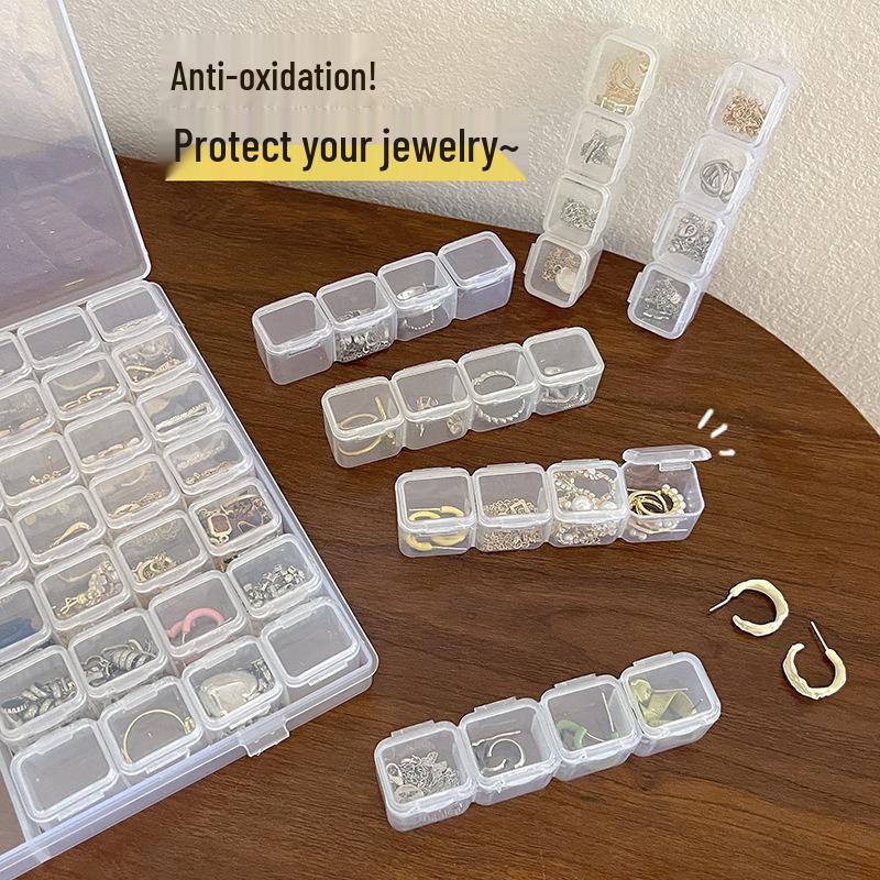 56-Grid Detachable Nail Art Storage Box, Transparent PP Organizer for Jewelry & Small Parts