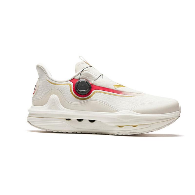 Anta Champion All-Weather Series Cushioning Wear-Resistant Low-Top Running Shoes Men's White Red Sneakers 112345508A-1
