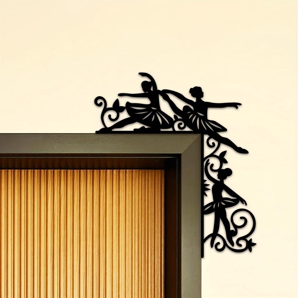 

1 шт., металлическая балерина, декоративная наклейка на стену, украшение для угла двери, украшение для угла дверной рамы, искусство, подвесное настенное искусство