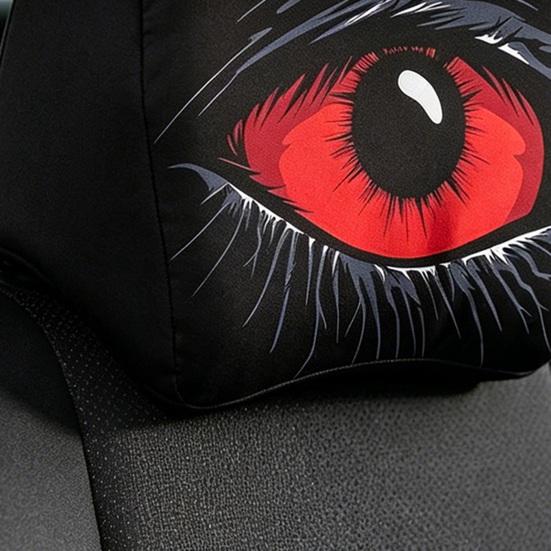 2 Pcs Red Demon Eye Headrest Covers Car Pillow Cases Washable Breathable Decor