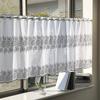 INTERIX Gestickte Spitzengardine für kleine Fenster, 100cm breit x 90cm hoch, Gänseblümchen, Hergestellt in Japan, Lang, Design, Silber, CF6-100-90,