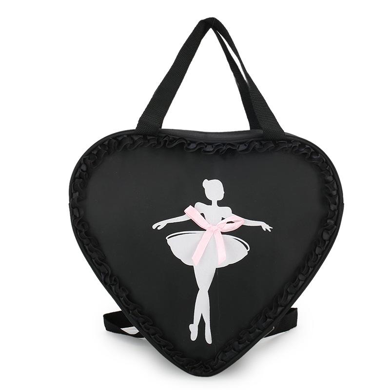 Girl Dance Bag Cute Heart Shape Lace Handbag Kindergarten Kids Latin Ballet Shoe Leotard Container Backpack