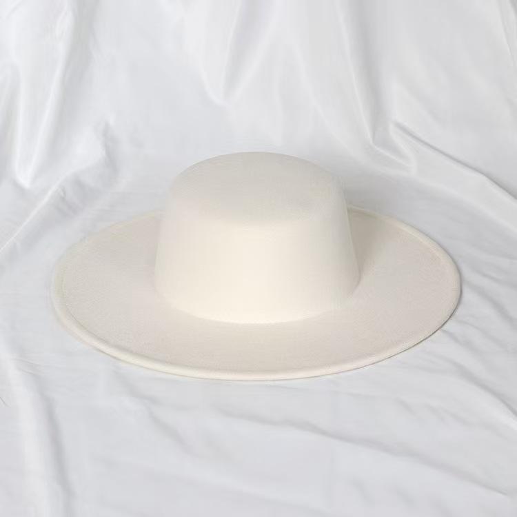 Flat Top French Fedora Classic Men's and Women's Jazz Hat Panama Hat Church Hat Chapeau Femme Hats for Woman