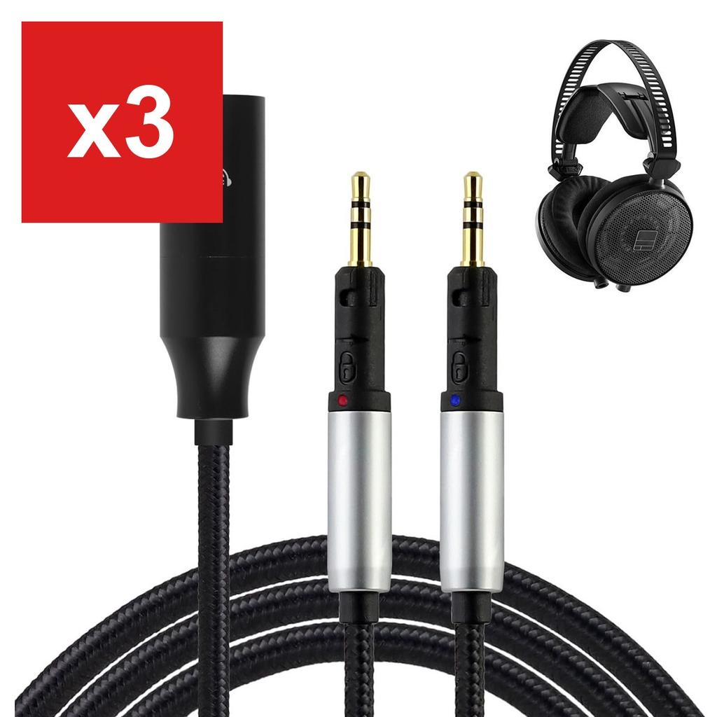 Replacement Headphone Cable by okcsc, TCR70X for Audio-Technica ATH-R70X/R70xa, 4-Core OFC with Locking Mechanism, 2.0m, 4-Pin XLR