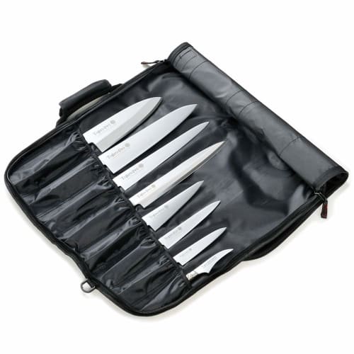 Tojiro Soft Knife Bag, Made In Japan, Safely Store and Carry Knives, Holds 8 Knives, Supports Blade Length Up To 300mm, Tojiro Knife Case F-355