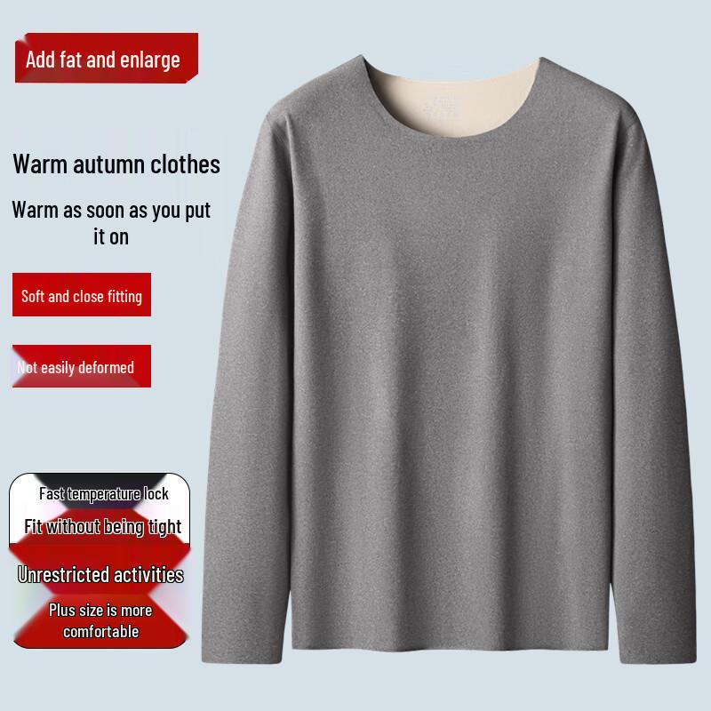 

Men s Plus Size Round Neck German Velvet Thermal Undershirt 7XL