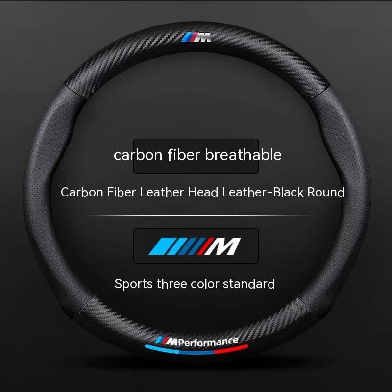 For BMW M X1 X3 X5 X6 X7 G20 G30 I3 I4 E36 E39 E46 E87 E90 E92 F10 F15 F20 F25 F30 Carbon Fiber Leather Car Steering Wheel Cover
