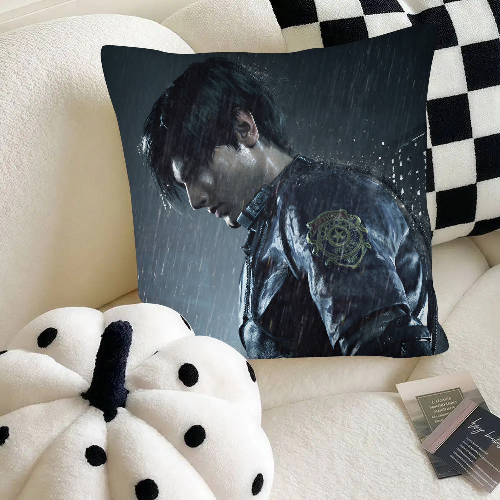 Leon Kennedy R-Resident E-Evil Pillow Case Fashion Square Pillowcase Bedroom Sofa Room Ins Decoration Leisure