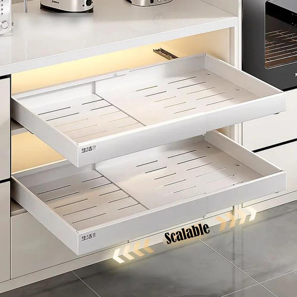 Tableware Storage Type Storage Rack Modern Simple Cabinet Pull Basket Spice Rack Retractable Kitchen Under Sink Cabinet Drawer