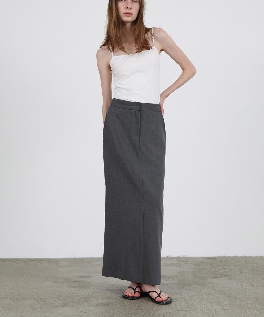 Leuba Straight Maxi Skirt - Charcoal