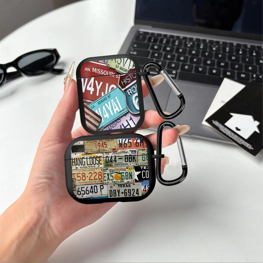 License Plate Design Earphone Cases Cover Case For Airpods Pro2 2 Pro 3 1 4 Pro3