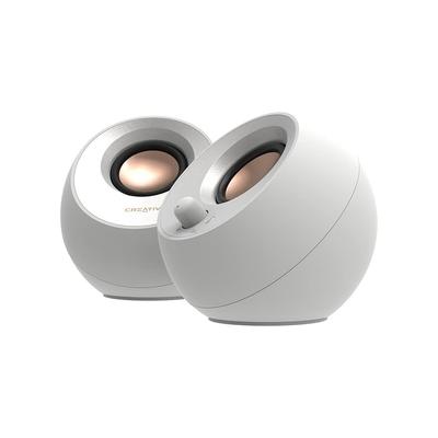 Creative Pebble V3 White Input Switching Pin Equipped with Bluetooth 8W RMS Peak Output 16W USB Active Speaker (USB Audio/Bluetooth/3.5mm Input) 5.0