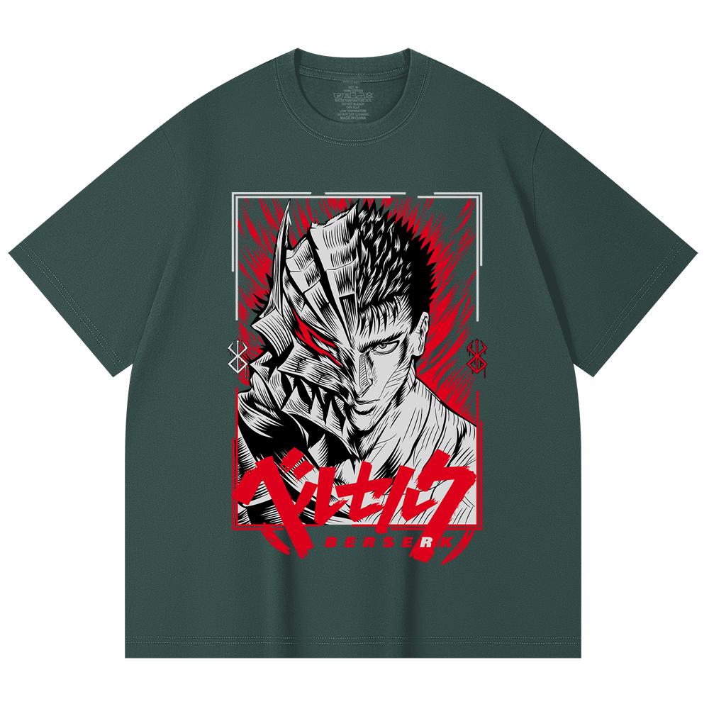 230 Gsm 100% Cotton Berserk V8 Print Unisex Heavy Cotton T Shirt