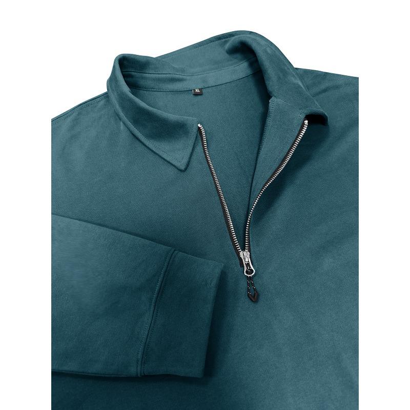 Men S Casual Plus Size Half Zip Long Sleeve Sweatshirt