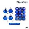 24 stk 3 cm Julekuler Sett Juletre Hengende Anheng Julepynt Hjemmefest Hengende Ornament Årspynt