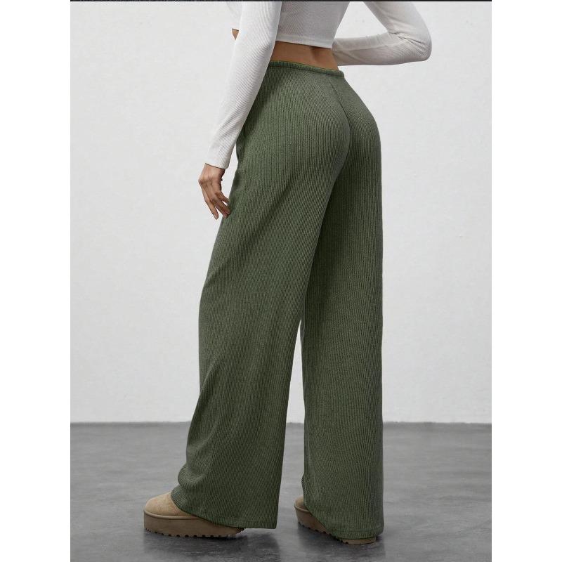 JKASHDK Women's Fashion Casual Solid Color Print High Waist Trousers Pants & Capris