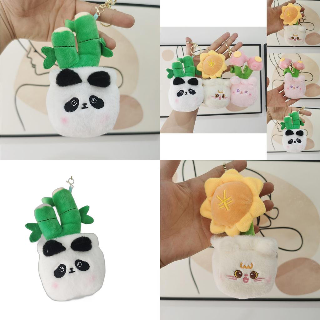 Creative Panda Plush Keychain Charming Cartoon Animal Doll Bag Decoration