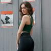 [Swb24072-03] Supportive Zipper Bra Top Forest Green