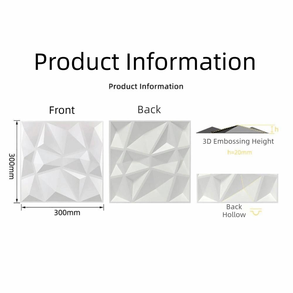 White Wall Sticker 3D PVC Wall Paper Removable Wall Panel Bathroom Kitchen