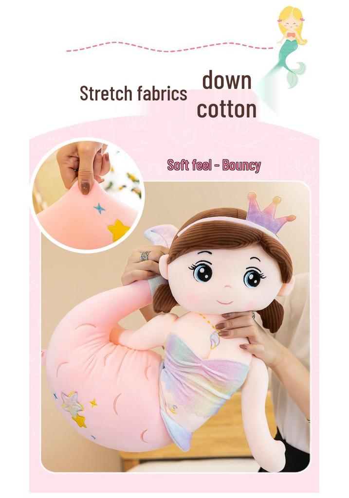 Mermaid Plush Doll Pillow - Aquarium Souvenir & Holiday Gift for Girls