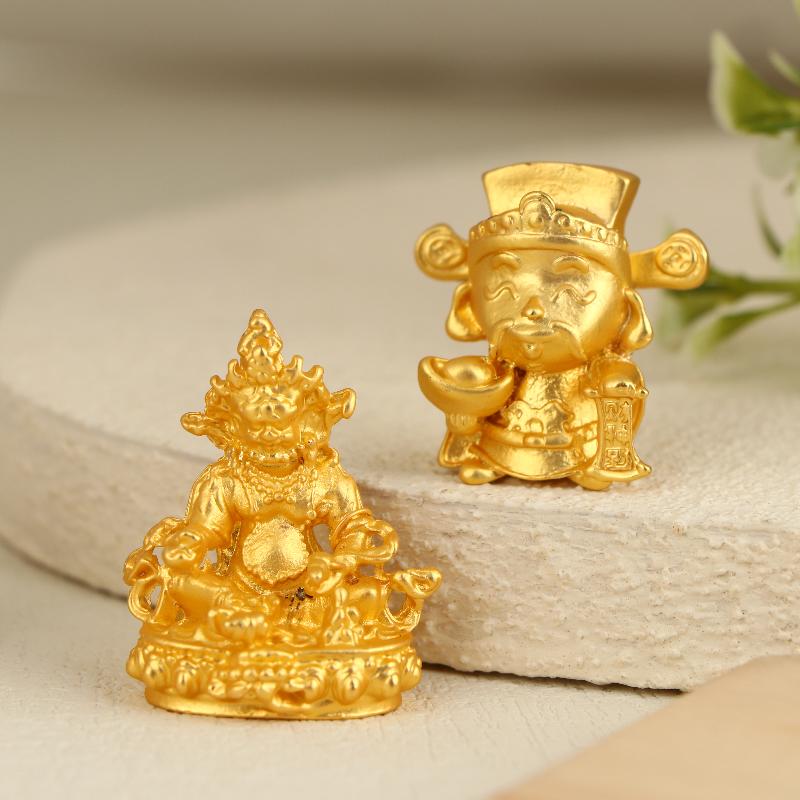 Golden Eight-Directional Wealth Chinese God Of Wealth Diy Desktop Carving Ornament  Versatile High-Value Decoration Gift