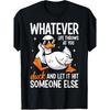 Retro T-shirt with Duck Graphic - "Let what life throws at you hit someone else" Funny Slogan, Duck, Round Neck, Casual T-shirt Suitable for All