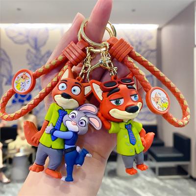 Šialený Zootopia prívesok na kľúče Kreslená bábika Prívesok na školskú tašku Prívesok na kľúče od auta Malý darček