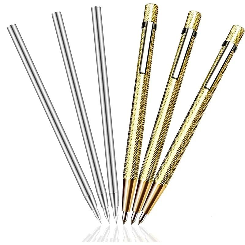 Metal Tile Cutting Pen 6 Inch Tungsten Carbide Tip Scriber Pen Marking Engraving Pen For Ceramic Wood Carving Hand Tools